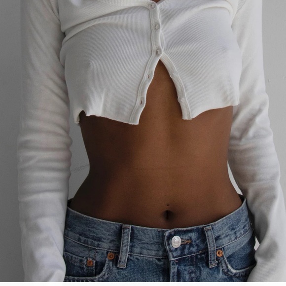 Re Ona Ribbed Button Up Cardigan - Picture 3 of 5